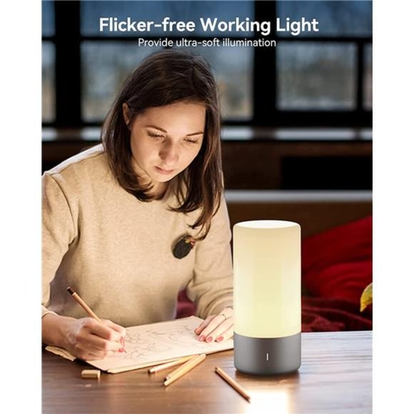 Table Lamp, Bedside Touch Control Lamp for Bedroom 3 Level Dimmable Warm White - Picture 7 of 7